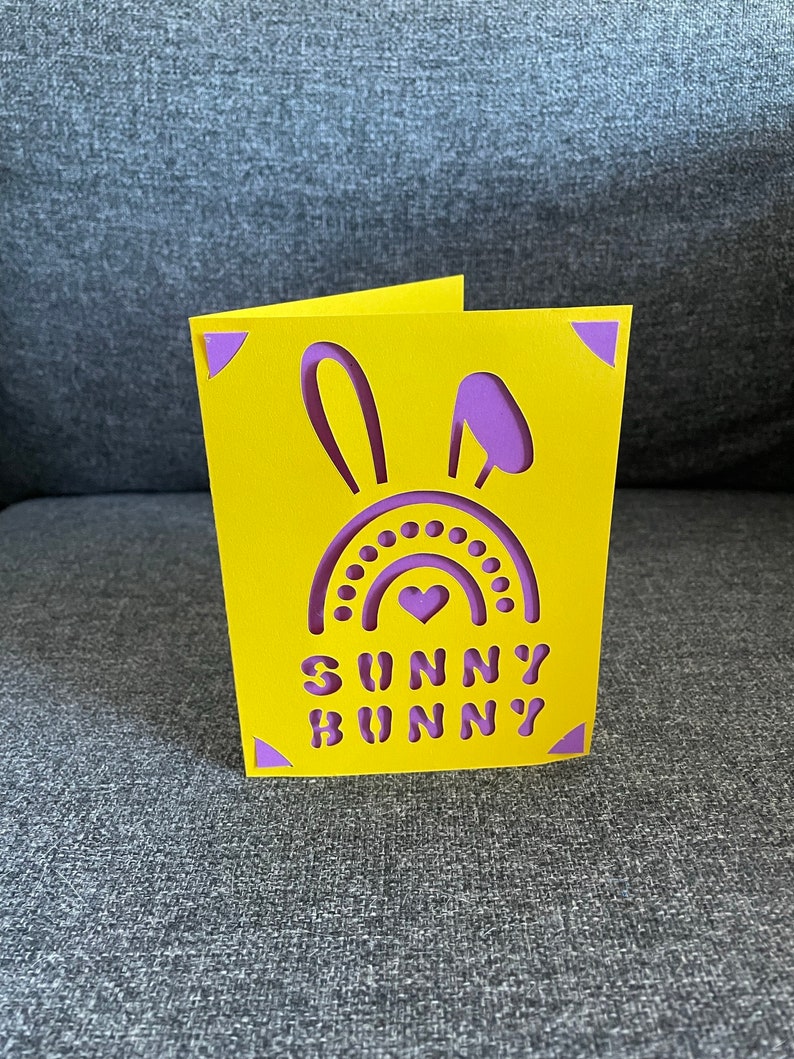 Happy Easter Insert Cutting Card, SVG Template File With Bunny and Eggs ...