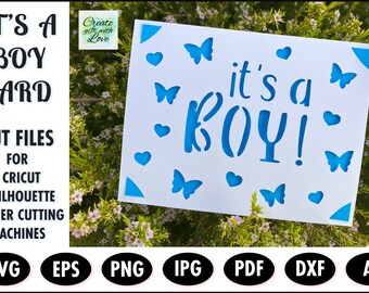 Its a Boy, Baby Shower Insert Card, SVG template, Paper cutting, New baby card, Baby Greetings Card Design for Cricut Joy, Explore, Maker.
