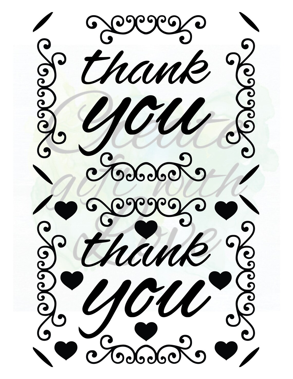 Thank You Card SVG File for Cricut Joy. Silhouette and PDF Etsy
