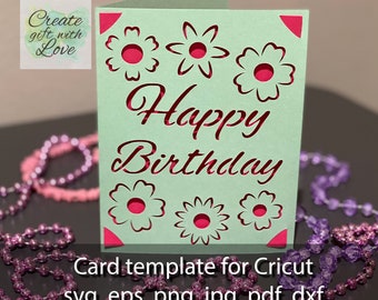 Archivo de corte de plantilla SVG de tarjeta de cumpleaños para Cricut Joy.
