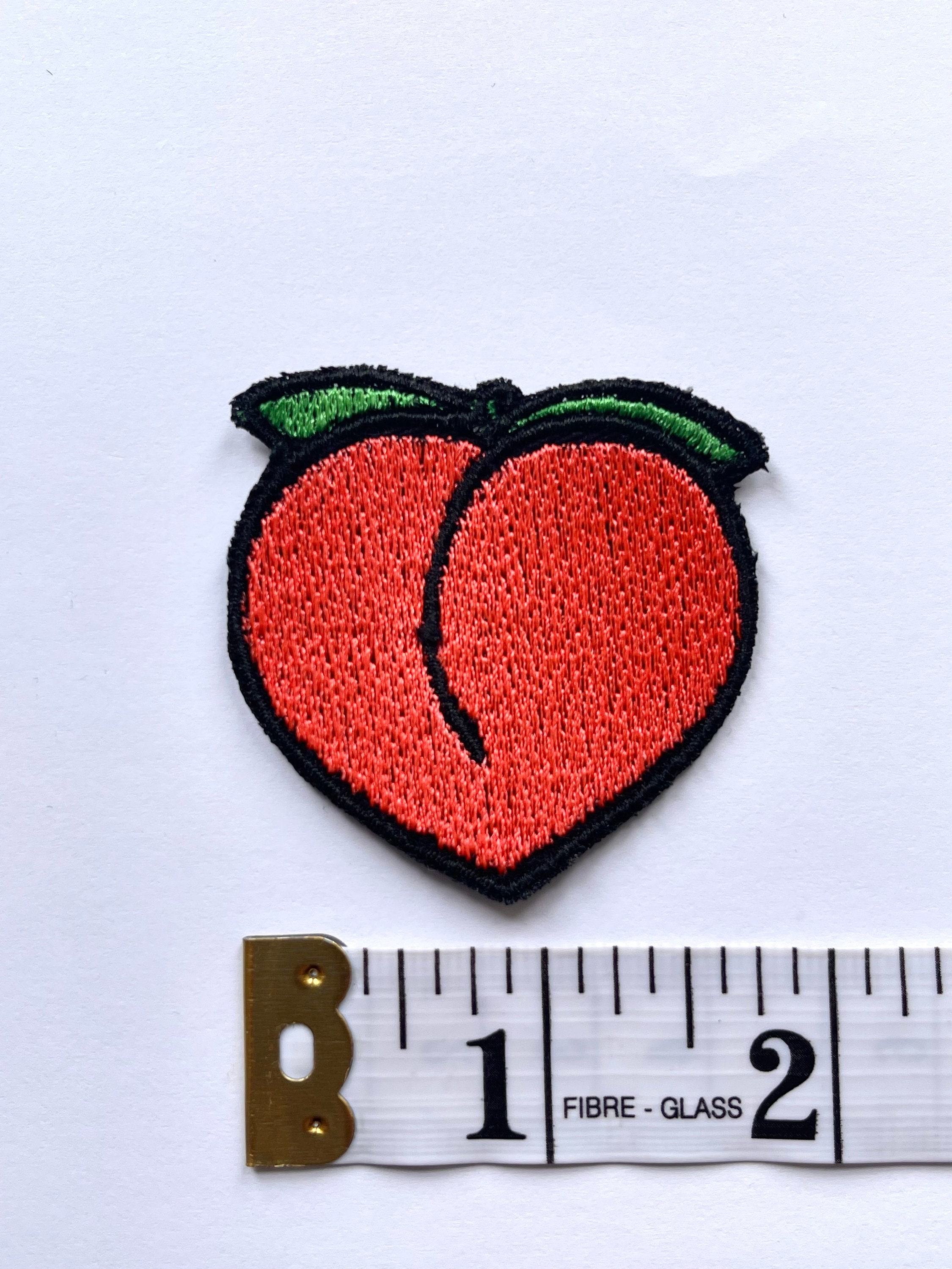 Embroidered Peach Emoji Iron on Sew on Patch Etsy