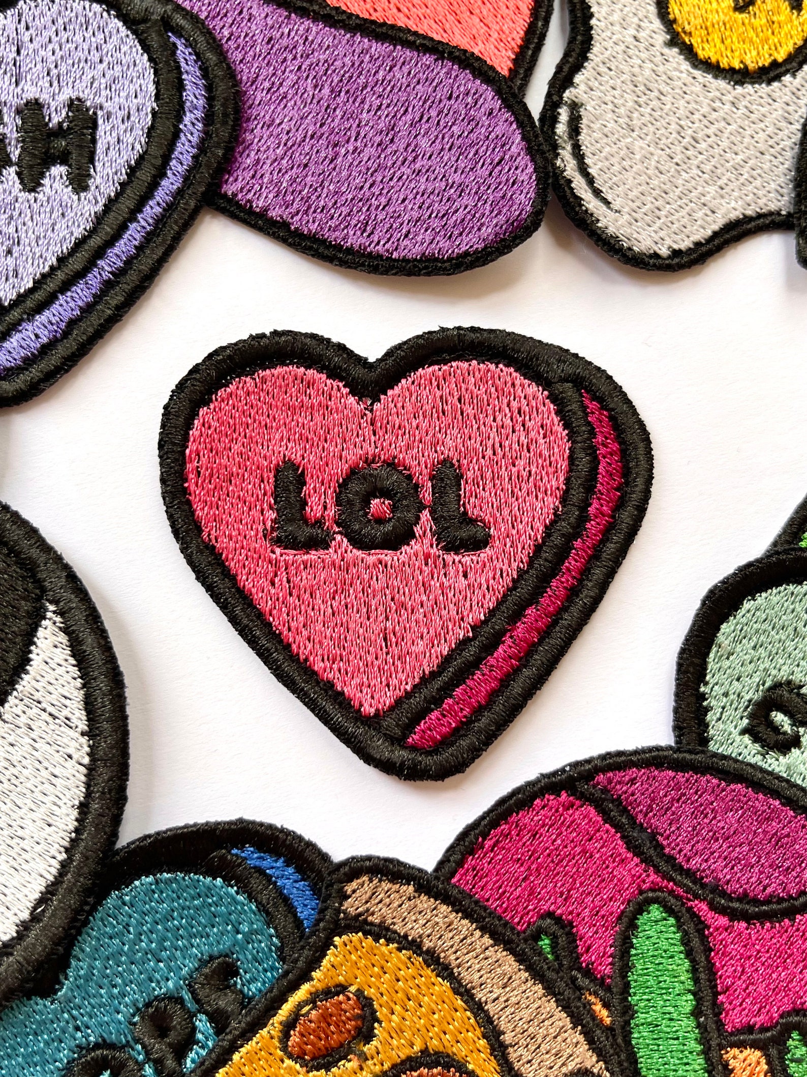 Embroidered Love Heart LOL Patch Iron on Sew On | Etsy