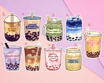 Decal Planner Sticker Vinyl Gifts Under 5 Tumbler Sticker Bubble Tea Laptop Sticker