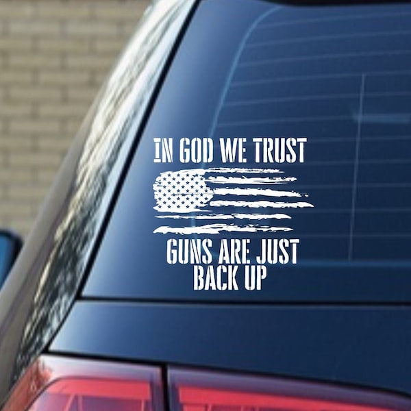 In GOD We Trust Aufkleber – Thin Blue Line, Für Polizei & Support