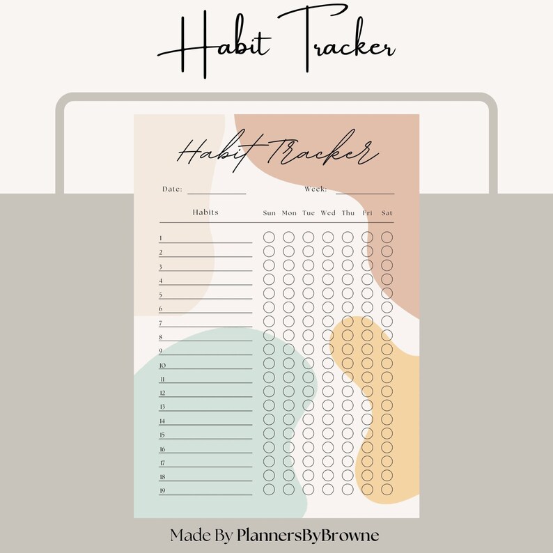 Habit tracker daily habits tracker etsy