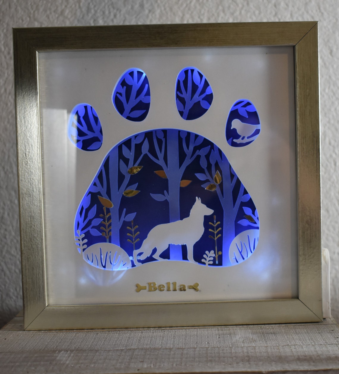 Pet Shadow Box Dog Shadow Box Pet Keepsake Pet Gift Custom Etsy