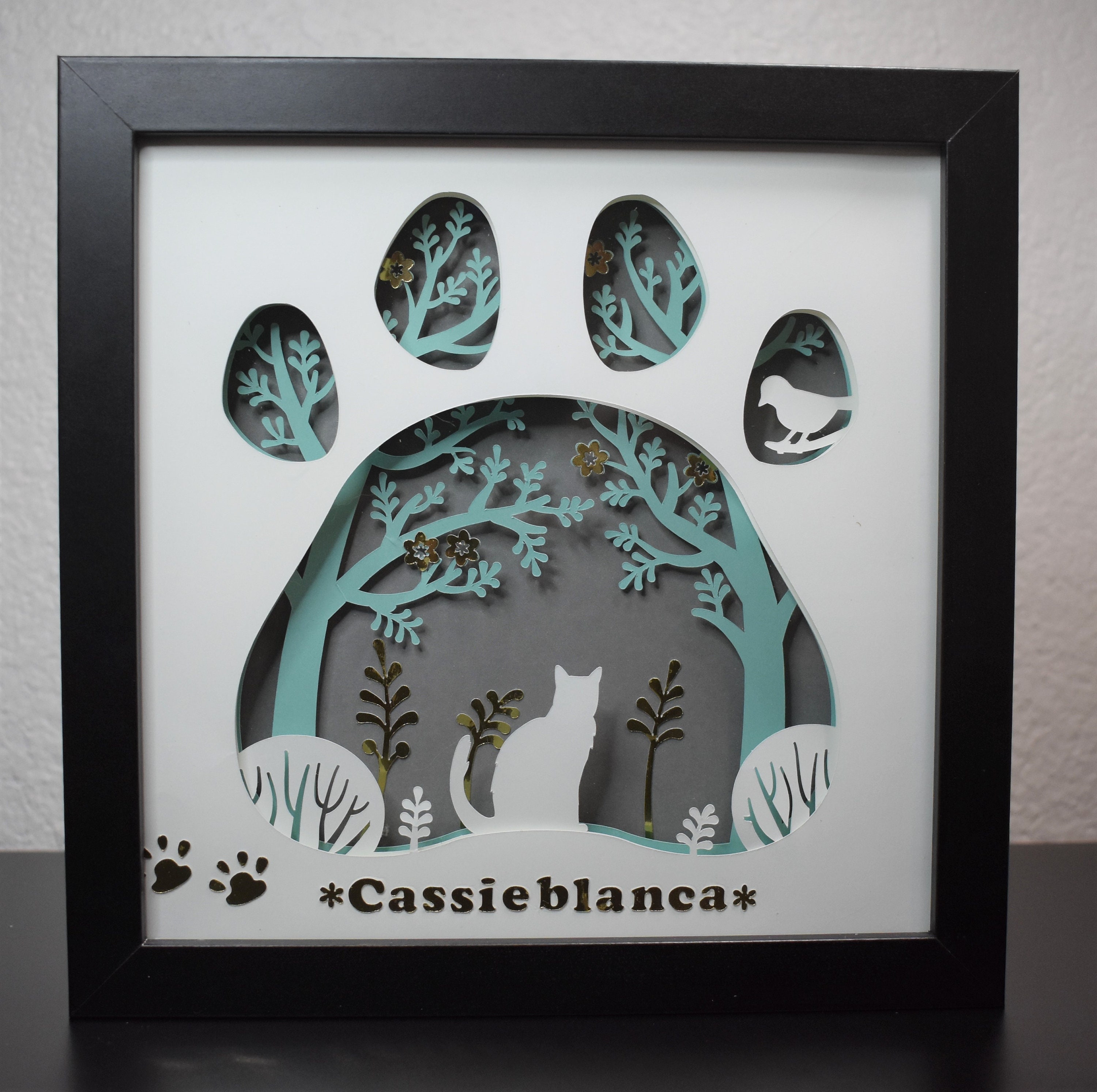 Pet Shadow Box Cat Shadow Box Pet Keepsake Pet Gift Custom Etsy