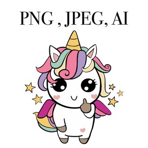 Unicorn shows middle finger, PNG file, AI file, Funny unicorn, Clipart, Cute stickers, Instant Download, Printable Sticker