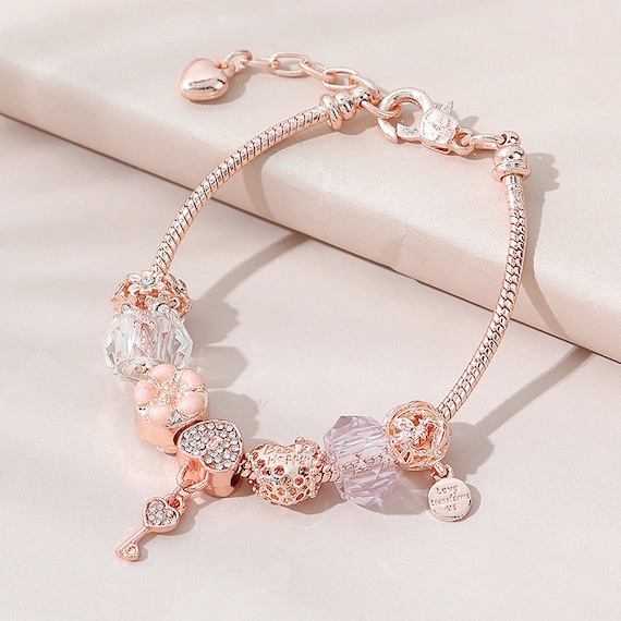 MELIHE Luxury Crystal Heart Charm Bracelets & Bangles Gold Color Bracelets  For Women Jewellery Pulseira Feminina Sbr170020 - AliExpress