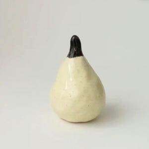 Yellow pear figurine, handmade ceramic yellow pear sculpture, table setting, kitchen decoration, unique christmas gift, nature homedecor