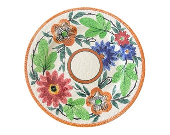 Vintage Decorative Wall Art: Hand-Painted Baker’s England “Scherazade” Floral Ceramic Plate