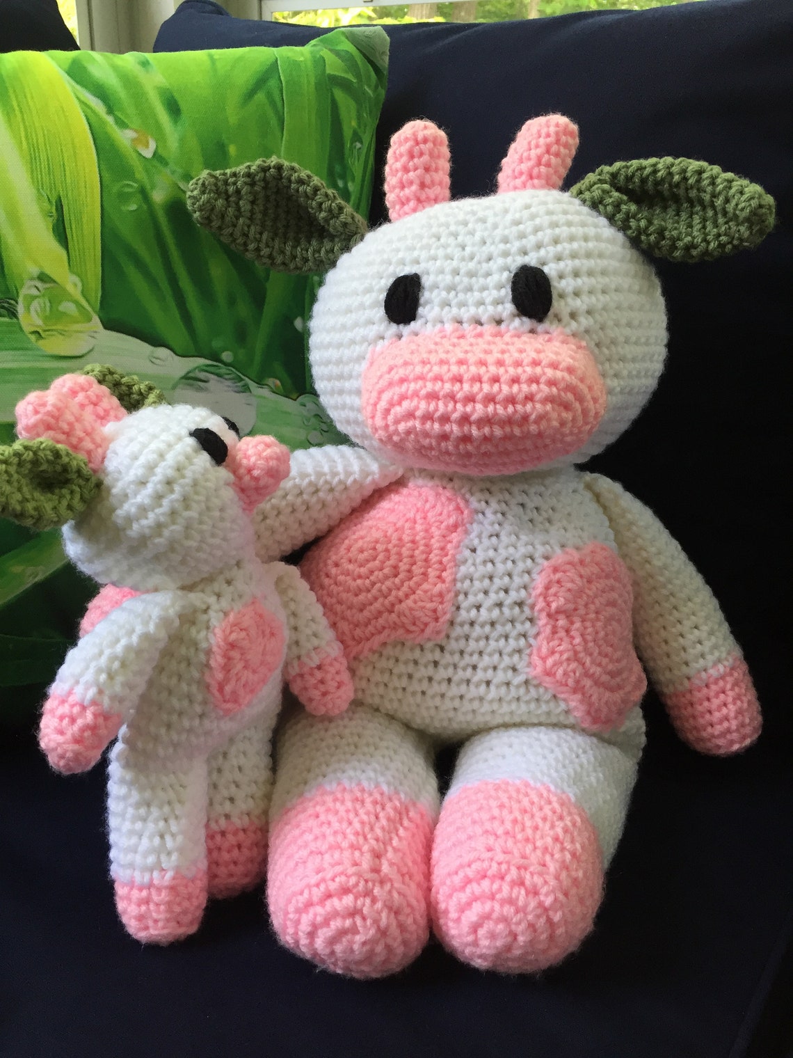 Crochet Strawberry Cow Large Etsy