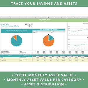 Excel All-in-One Personal Finance Spreadsheet | Income and Expense Tracker, Budget Tracker, Debt Tracker, Assets Tracker, Net Worth Tracker image 6
