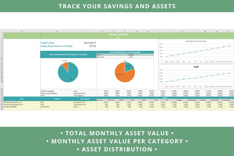 Excel All-in-One Personal Finance Spreadsheet | Income and Expense Tracker, Budget Tracker, Debt Tracker, Assets Tracker, Net Worth Tracker image 6