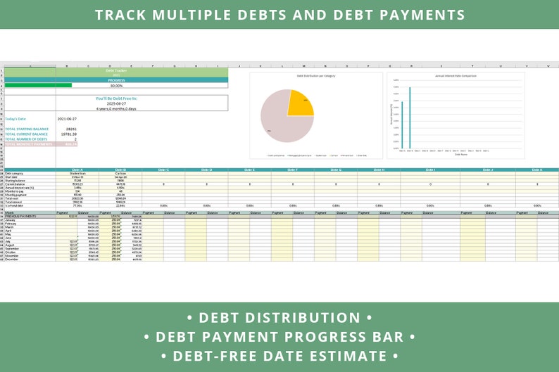 Excel All-in-One Personal Finance Spreadsheet | Income and Expense Tracker, Budget Tracker, Debt Tracker, Assets Tracker, Net Worth Tracker image 5