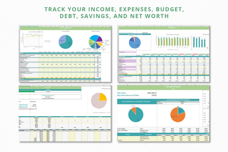 Excel All-in-One Personal Finance Spreadsheet | Income and Expense Tracker, Budget Tracker, Debt Tracker, Assets Tracker, Net Worth Tracker image 2