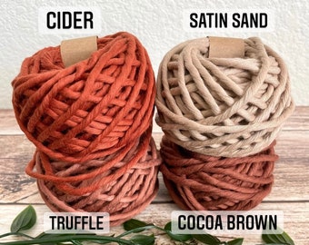 Egyptian Giza Cotton Macrame Cord, Super Soft, 3mm/5mm Sample