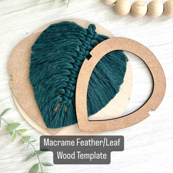 Macrame Feather/Leaf Template, Set of 5, Macrame Leaf Fringe Trimming Guide, Cutting Template guide for Macrame Leaves, Made in the US