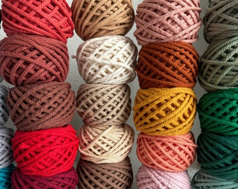 3.5mm Braided Cotton Cord: 50ft Macrame Knotting, USA Made