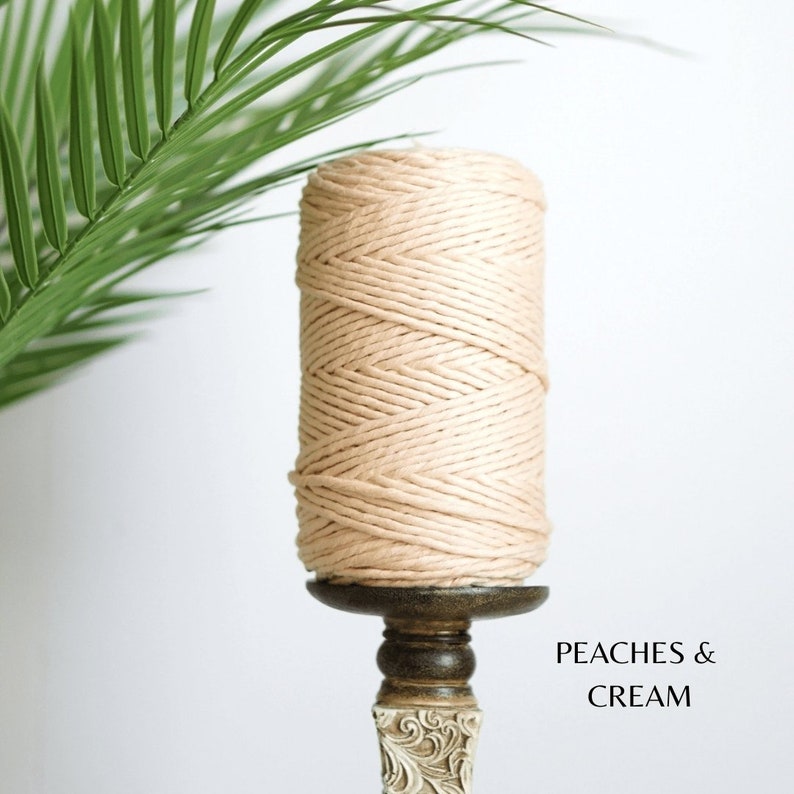 EGYPTIAN GIZA COTTON Half KG | 3mm Single Strand Macrame Cord (19 Colors) - All for Knotting LLC