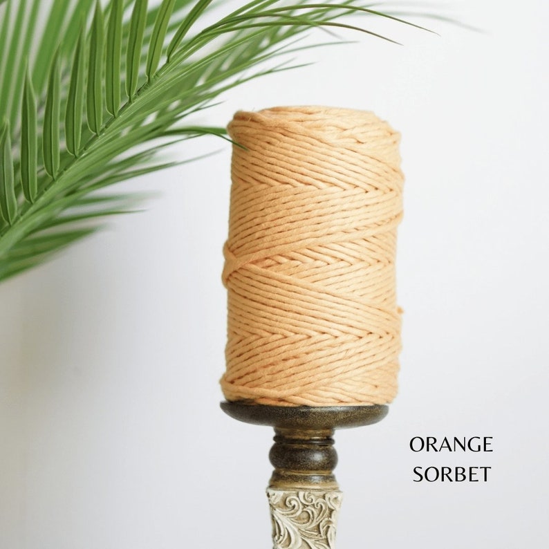 EGYPTIAN GIZA COTTON Half KG | 3mm Single Strand Macrame Cord (19 Colors) - All for Knotting LLC