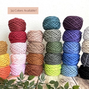 2mm Macrame Cord: Single Twist Recycled Cotton String, 100ft Mini Spool
