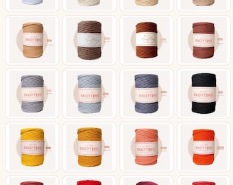 5mm/3.5mm Braided Macrame Cotton Cord: 390ft/490ft, USA Made