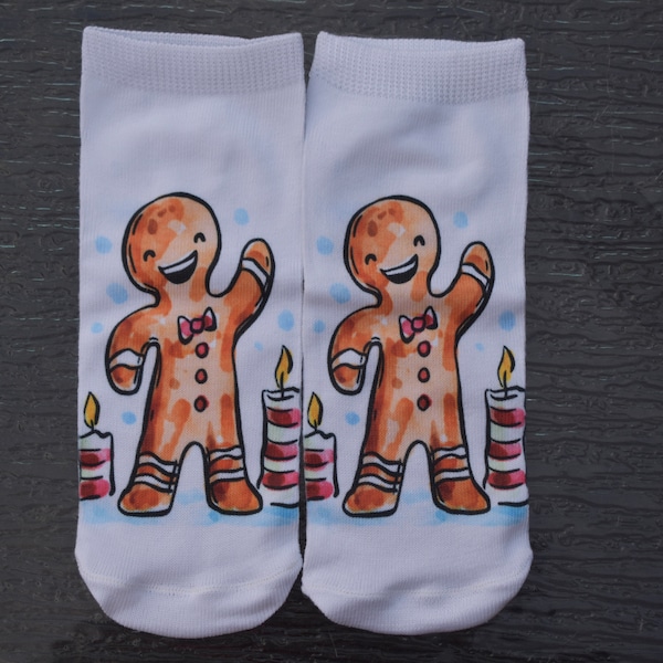 Gingerbread Socks, Holiday Socks, Christmas Clearance, Sale, Gingerbread Man, Matching Christmas Socks, Christmas Decor, Holiday Sale