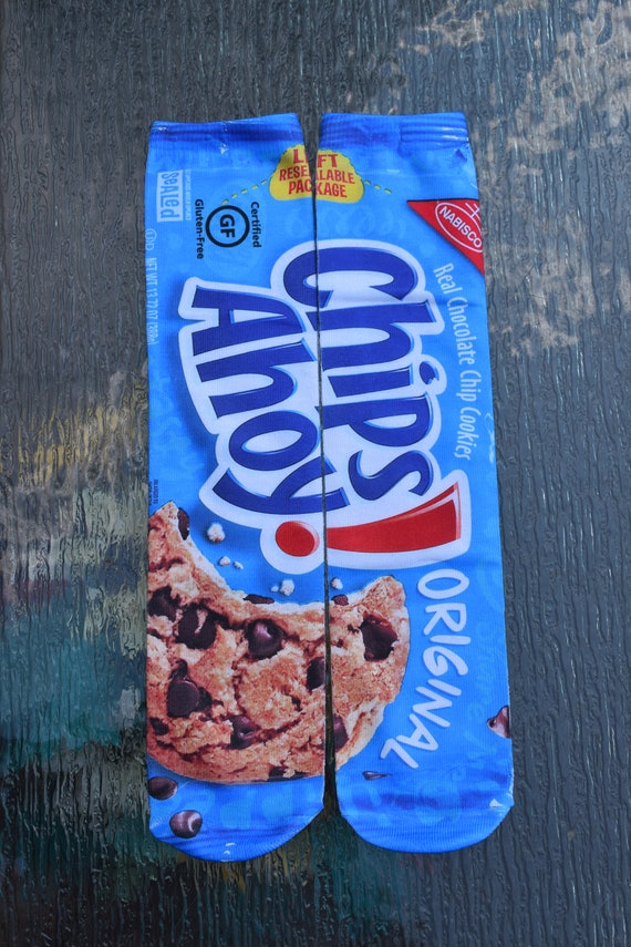 Chips Ahoy Socks Unique Gift Gift Ideas Birthday Gift Knee Etsy