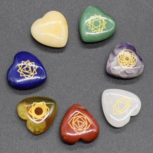 7 Chakra Crystal Heart Set