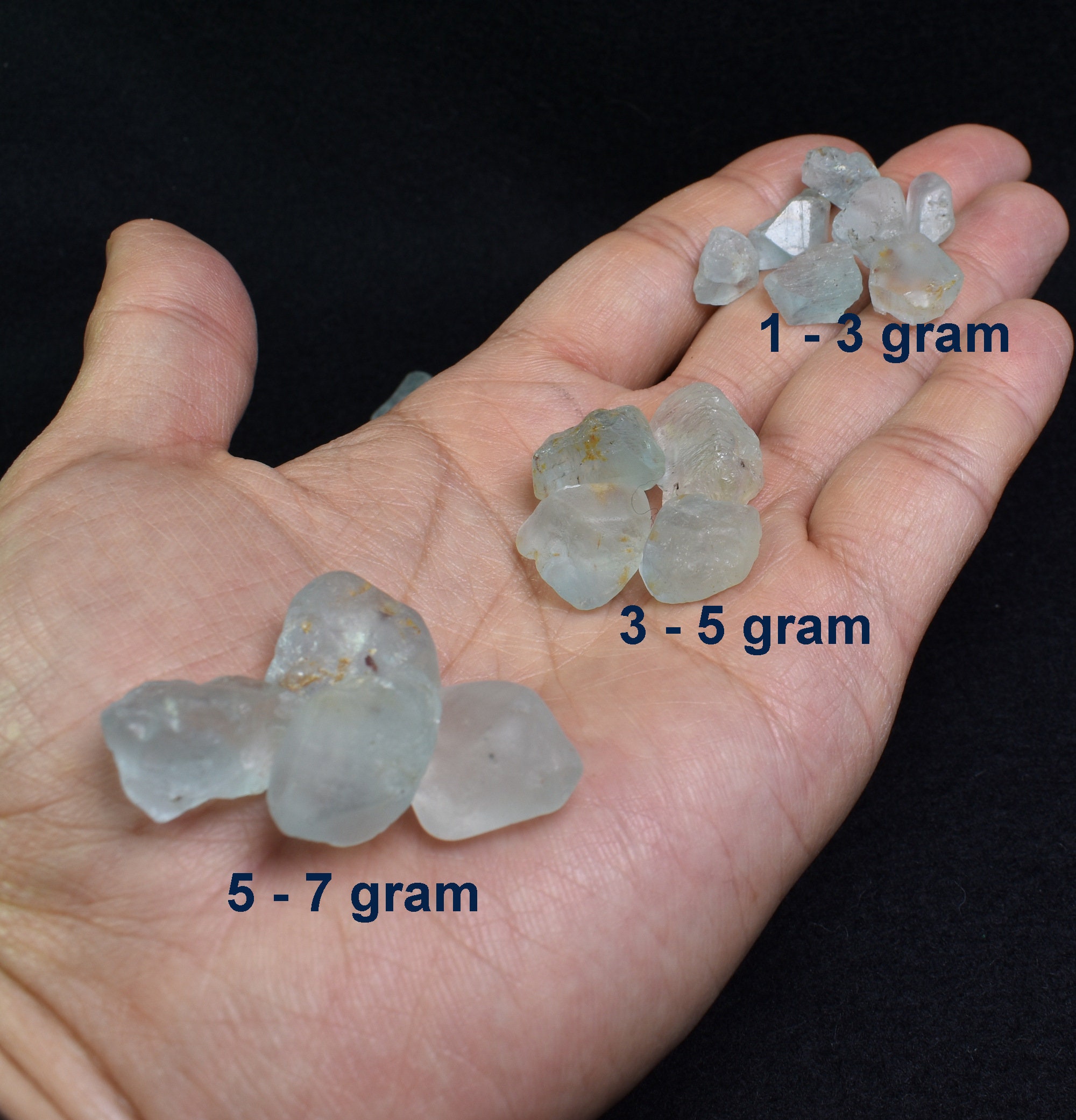 天然ブルートパーズ 原石 未処理 水晶標本 岩石 - 8サイズ - 1個