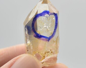 Fluid Inclusion / Enhydro Raw Quartz Point - 14 grams - 1 Count