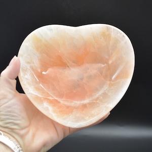 14.5cm Orange Selenite Heart Charging Bowl - 1 Count