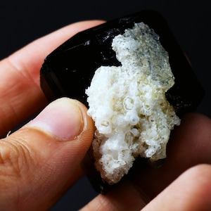 Fluorescent Hyalite Opal With Smoky Quartz & Black Tourmaline - Mineral From Erongo Mountains, Namibia 66 grams