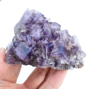 Purple Fluorite (with Siderite)  Raw Cluster Specimen - Sourced Greenlaws Mine, England, UK - 268 Grams #GLF02-03