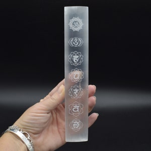 Selenite Chakra Rectangular Charging Stick Plate - 20cm - 1 Count