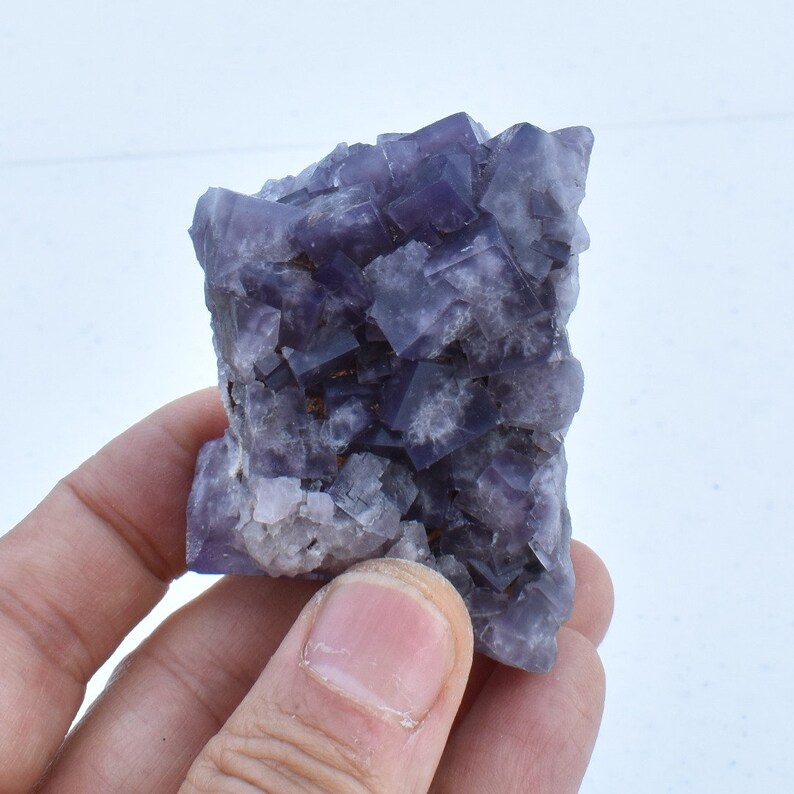 Purple Fluorite Raw Cluster Specimen - Sourced Greenlaws Mine, England, UK - 127 Grams #GLF03-10 image 3
