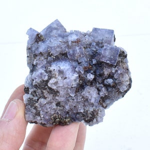 Purple Fluorite Raw Cluster Specimen - Sourced Greenlaws Mine, England, UK - 180 Grams #GLF03-06