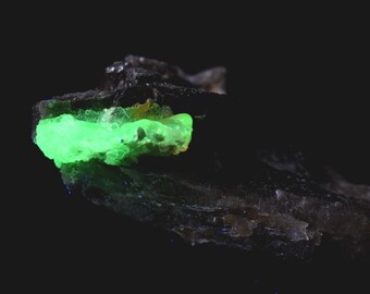 Fluorescent Hyalite Opal With Smoky Quartz - Mineral From Erongo Mountains, Namibia,  28 grams