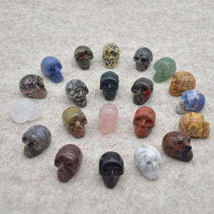 Crystal Skull Head - 2.5cm - 1 inch - 1 or 6 Count - choose from 21 gemstones