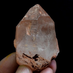 Tangerine Lemurian Quartz Crystal Point, Tower, Wand From Brazil - 5.5cm - 73 Grams
