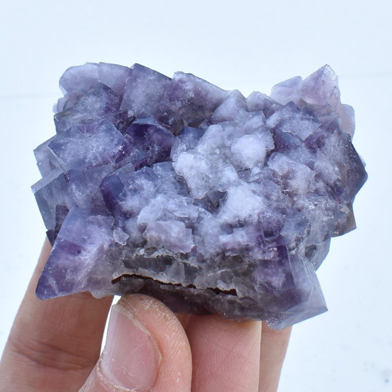 Purple Fluorite Raw Cluster Specimen - Sourced Greenlaws Mine, England, UK - 127 Grams #GLF03-10 image 2