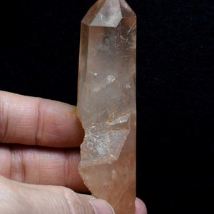 Punta, torre, bacchetta di cristallo di quarzo lemuriano mandarino dal Brasile - 8,6 cm - 53 grammi