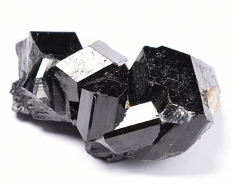 Turmalina negra brillante - Cúmulo de cristal de Schorl en bruto - Ejemplar mineral natural - 90 gramos - Crystal Decor