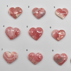 Rhodochrosite Crystal Heart from Argentina - 1 Count - 9 Choices