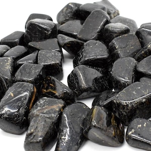 Nuummite Tumbled Stone, Genuine Crystal From Greenland - 3 Sizes - 1 Count