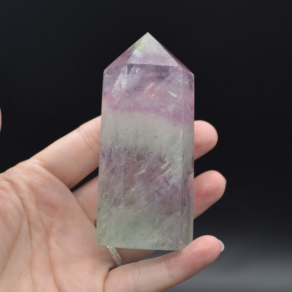 ピンクレインボーフローライトポイント/タワー/ワンド - 260グラム