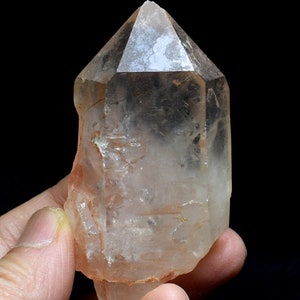 Tangerine Lemurian Quartz Crystal Point, Tower, Wand From Brazil - 7.2cm - 104 grams