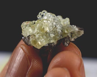 Fluorescent Hyalite Opal With Smoky Quartz & Black Tourmaline - Mineral From Erongo Mountains, Namibia, UV Reactive, 30 Options