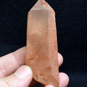 Mandarinen-Lemurian-Quarz-Kristallspitze, Turm, Zauberstab aus Brasilien – 7,9 cm – 73 Gramm